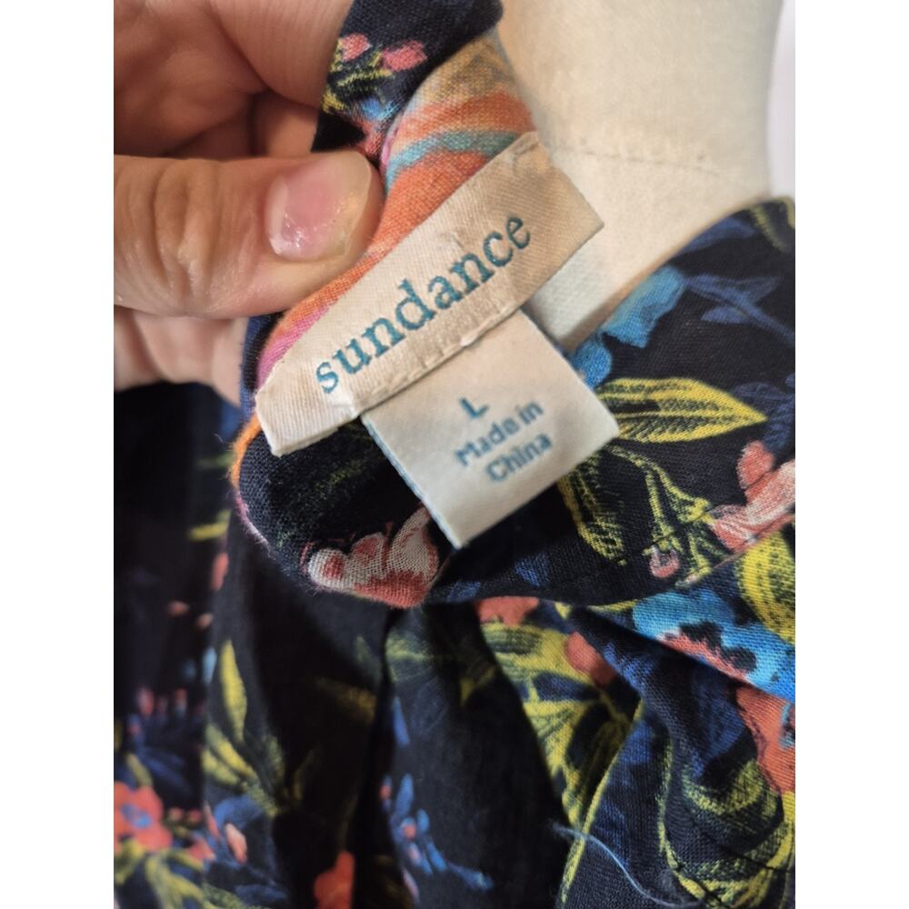 Sundance Onyx Floral Joy Cotton Shirt Whimsical Birds Multicolor Large - Picture 10 of 10